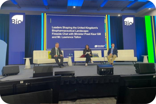 Leaders Shaping the United Kingdom’s Biopharmaceutical Landscape: Fireside chat with Minister Preet Kaur Gill and Lawrence Tallon